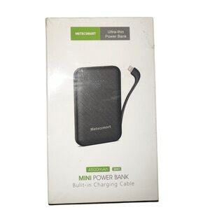 Metecsmart Mini Power Bank with Built-in Charging Cable